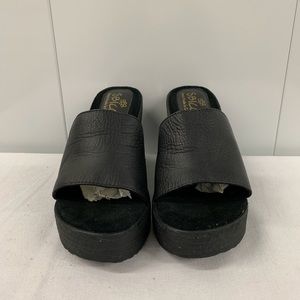 Sbicca Black Slide Wedges w/ Black Platform Heel